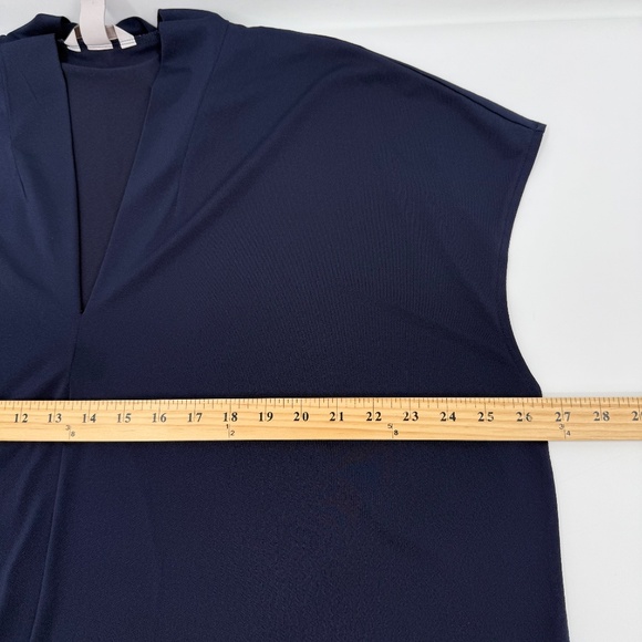 HM Top Women XXL Blue V Neck Cap Sleeve Office Career Rayon Lightweight Casual - Picture 6 of 8